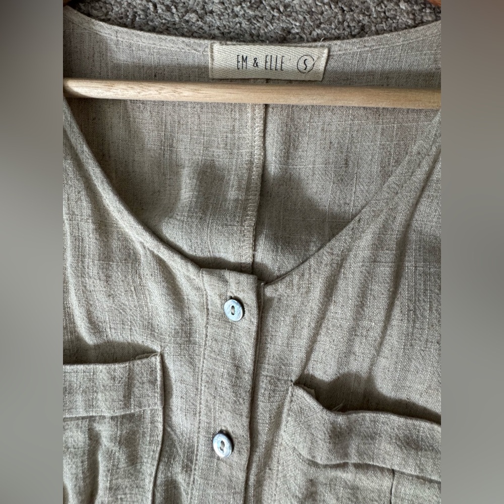 Sleeveless Linen Blend Jumpsuit - Picture 4 of 5